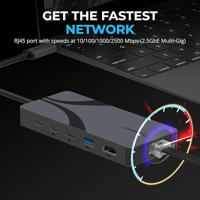 SABRENT USB4 Hub, Travel Dock Hub with 2 USB-C Ports, 1 USB-A Port, HDMI 2.1, 2.5GbE and 85W PD 3.0 [HB-U4HP]