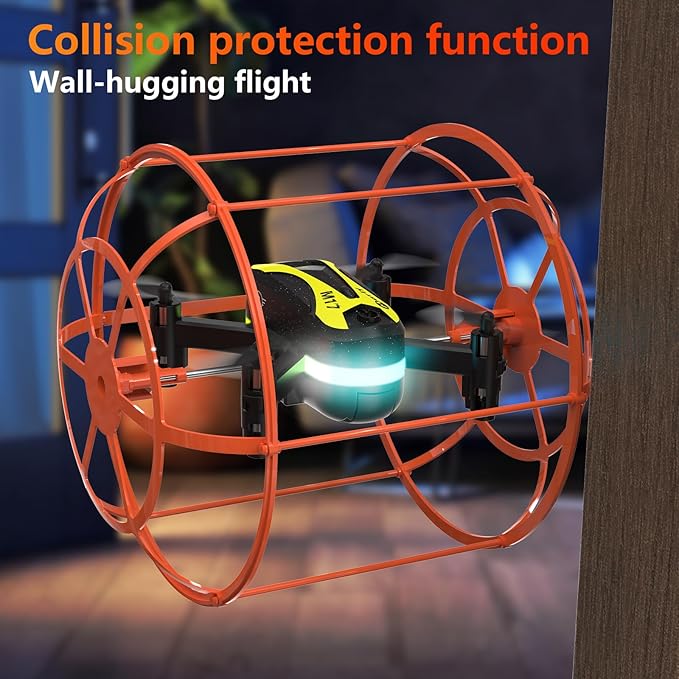 M17 Drone with Protective Cover Mini Drone RC Quadcopter for Beginners Land-Air Dual Mode Drone Headless Mode 3 Speed Modes 3D Flip One Key Control 2 Rechargeable Battery Gifts