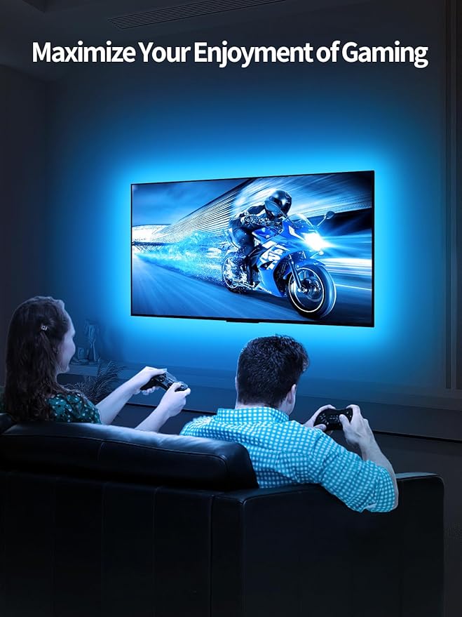 KANTUTOE TV Lights Behind, 19.68ft LED Lights for 55-85 Inch TV, RGB TV Backlight, Music Sync Bluetooth APP and Remote Control Strip Lights USB Powered for Bedroom Gaming Room Decor
