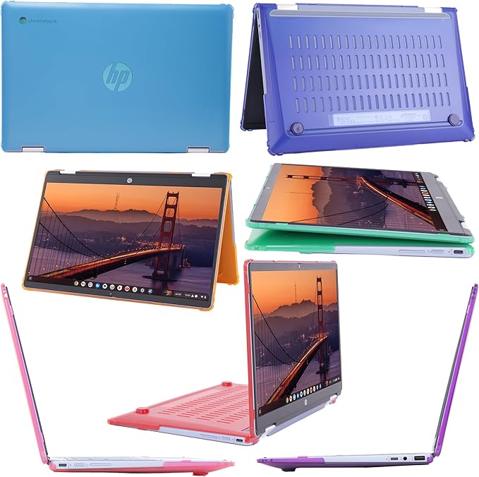 mCover Hard Case ONLY Compatible for 2024~2025 14" HP Chromebook x360 14B-CD0000 Series Laptop Computers (NOT Fitting Any Other HP Chromebook & Windows Notebook PC)- Black