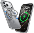 MAGIC JOHN 360° Rotatable Magnetic Invisible Stand for iPhone 17 Pro Case [Camera Control Button] [Compatible with MagSafe] 16FT Shockproof for iPhone 17 Pro Case with Kickstand, Gray