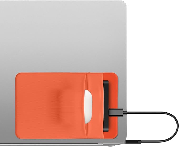 kwmobile Elastic Sleeve Compatible with SanDisk Portable SSD, Samsung T7, Crucial X8, HDD Case - Stretchy Elastane Adhesive External SSD Holder - 10x7cm & 8x7cm Pockets - Orange