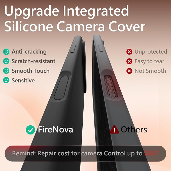 FireNova Magnetic for iPhone Air Case, Compatible with MagSafe, [Integrated Silicone Camera Control Button] [Camera Protection] Microfiber Lining Phone Case for iPhone 17 Air, 6.5", Space Gray