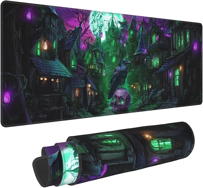 Halloween Mouse Pad Extended Large Gaming Mouse Pad XL Stitched Edges for Gamer Home Office 31.5 X 11.8 Inch