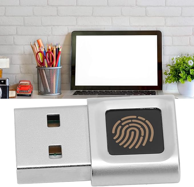 USB Fingerprint Reader for Hello, Portable Security Key Biometric Fingerprint Scanner 0.5 Seconds 360 Degree Detection, for 10/11 32/64 Bits