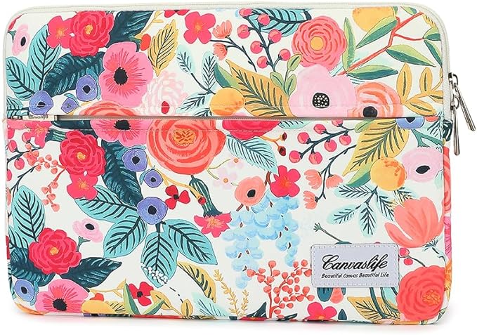 canvaslife Garden Rose Waterproof Pattern Laptop Sleeve 15 Inch 15 Case and 15.6 Laptop Bag