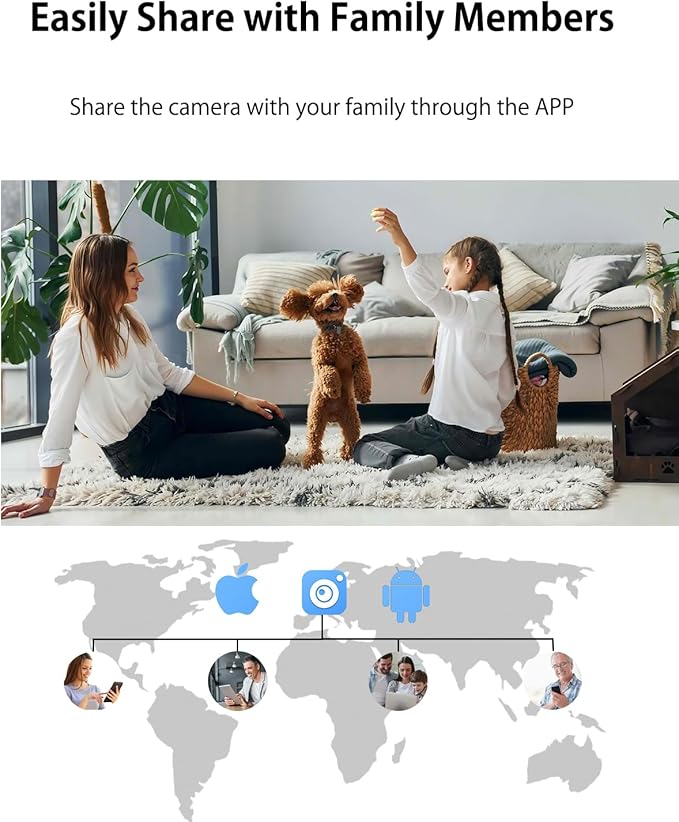 VIMTAG 2.5K Pan/Tilt Cameras for Home Security, Wired Indoor Camera for Pet/Dog/Cat/Baby/Nanny with Phone App, Motion Tracking, Night Vision, 2-Way Audio, AI Detection, 5GHz/2.4GHz WiFi, Works w/Alexa