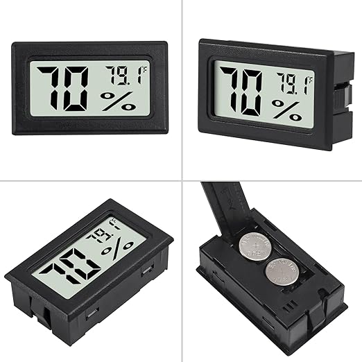 3Pcs Mini Digital Thermometer Hygrometer Electronic Temperature Humidity Gauge Meters Indoor LCD Display Fahrenheit for Greenhouse,Garden,Car Cellar and Office