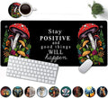 Large Mouse Pad, 31.5 x 11.8in Extended Gaming Mouse Pad with Stitched Edges, XXL Mousepad Protector Non Slip Rubber Base for Office and Home Writing Mat,Red Mushroom Pattern Black Desk Mat