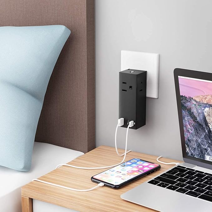 Ceptics 65W 3 Port PD 3.0 Ultra Compact Charger, USB C Wall Charger with GaN Tech, Quick Charge Adapter for MacBook, USB C Laptops, iPad, iPhone, Galaxy