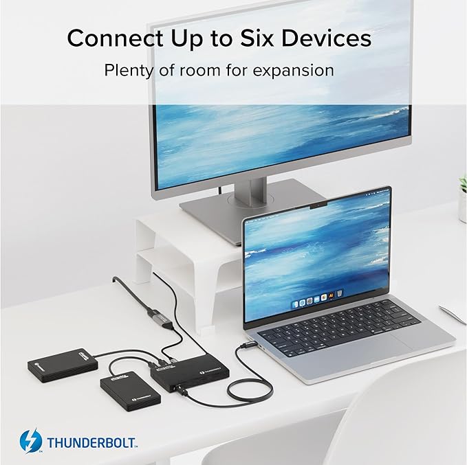 Plugable Thunderbolt 4 Hub Bundle with USB-C to 4K HDMI Adapter, 4-in-1 Hub Offers 60W Laptop Charging, Compatible with Mac, Windows Laptops, Thunderbolt 3 or 4, USB4 Device