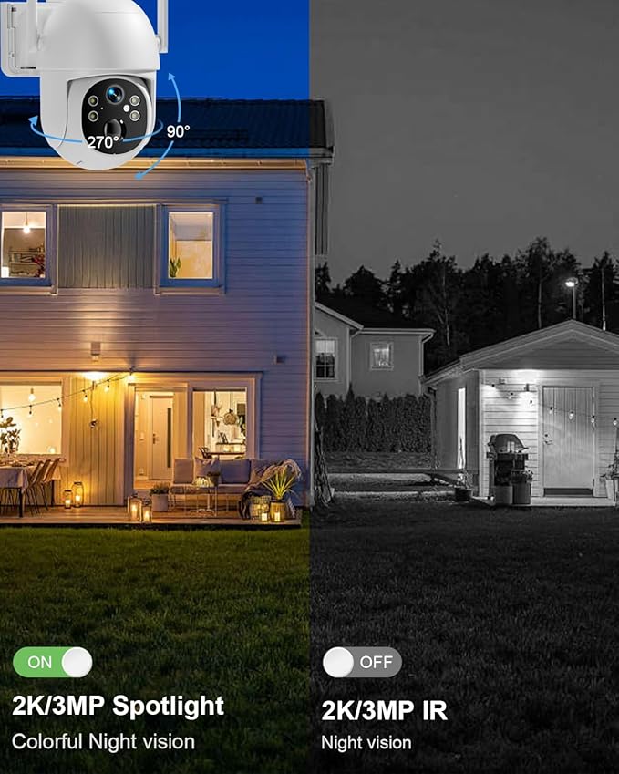 SANSCO 4G LTE Cellular Solar Security Camera Wireless Outdoor, Lifetime Free Unlimited Data, NO WiFi 2K Color Night Vision, PTZ 360 View, 2 Way Audio, Motion Detection, Built-in SIM Card, 64G TF Card