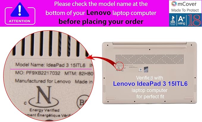mCover Case Compatible ONLY for 2022-2024 15" Lenovo IdeaPad 3 (15ADA6 / 15ALC6 / 15ABA7 / 15ITL6 / 15IAU7) Series Windows Laptop Computers (NOT Fitting Any Other Models) - Blue