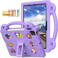 Dteck Case for iPad Air 5th/4th Gen 10.9" 2022/2020,iPad Pro 11" 4th/3rd/2nd/1st Gen,Cartoon Panda Shockproof Rugged Lightweight Convertible Handles Stand Kid Friendly Pencil Holder Case,Light Purple