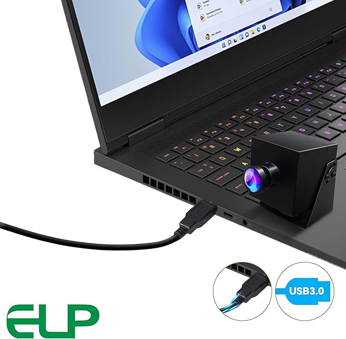 ELP 4K 60fps HDMI Webcam USB3.0 Camera Dual Output Wide Angle 120degree Low Distortion Lightburn_Camera 2X Digital Zoom Webcamera H.264 High Speed USB Security Cameras for Computer TV Monitor