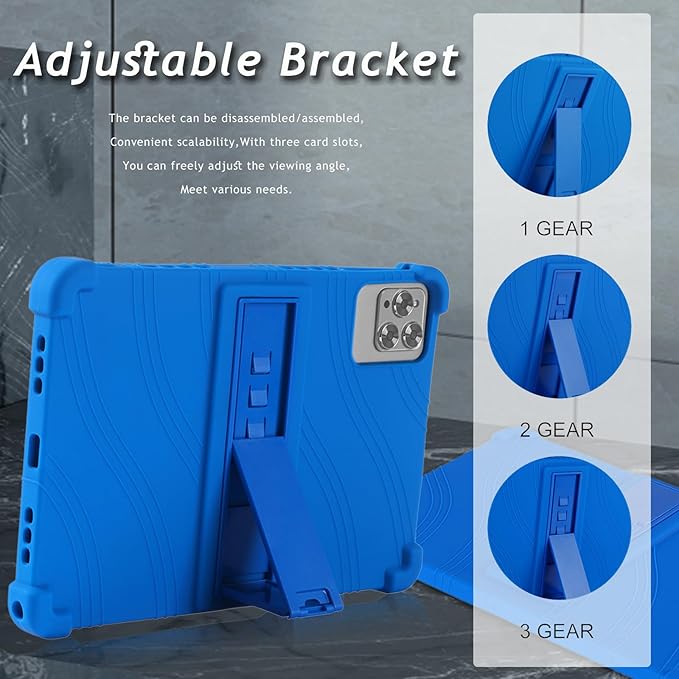 ATOOZ for ROWT 10.1 inch Tablet Case,Soft Silicone Case for ROWT A10/SVITOO Tab 10/Aiprotablet C20e/ZONKO D115/MB1001 10.1 inch Tablet with Stand (Blue)