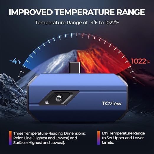TOPDON TC001 Thermal Camera for Android, Super IR 512x384 High Resolution, Thermal Imaging Camera, Thermal Imager - Optimized Temperature Accuracy, Works for Smartphones and Tablets & PC(not for iOS)