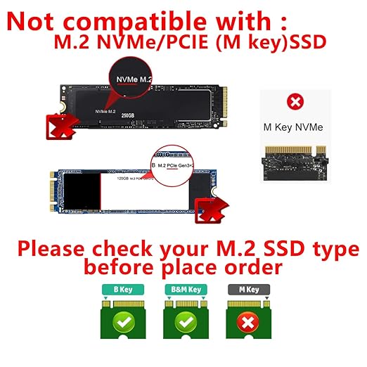ELUTENG M.2 to SATA Adapter - 2 in 1 Converter for MSATA/M.2 NGFF SSD to 2.5" SATA III, Supports B&M Key, Not for M Key