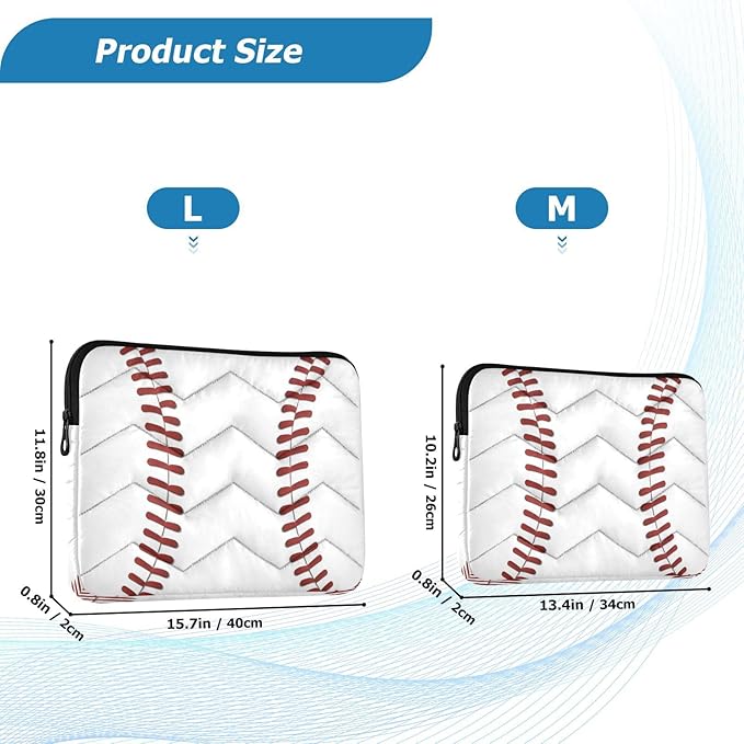 Baseball Print Laptop Sleeve 15-16 Inch Laptop Sleeve Bag, Shockproof Laptop Case Tablet Liner Pouch