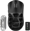 FELICON x Attack Shark R3 Magnesium Alloy Wireless Gaming Mouse, 46g Ultra-Lightweight Skeletal Shell, PAW3395 26K DPI, 8K Polling, Tri-Mode 2.4G/BT/Wired, for PC Mac Laptop - Black & Griptape
