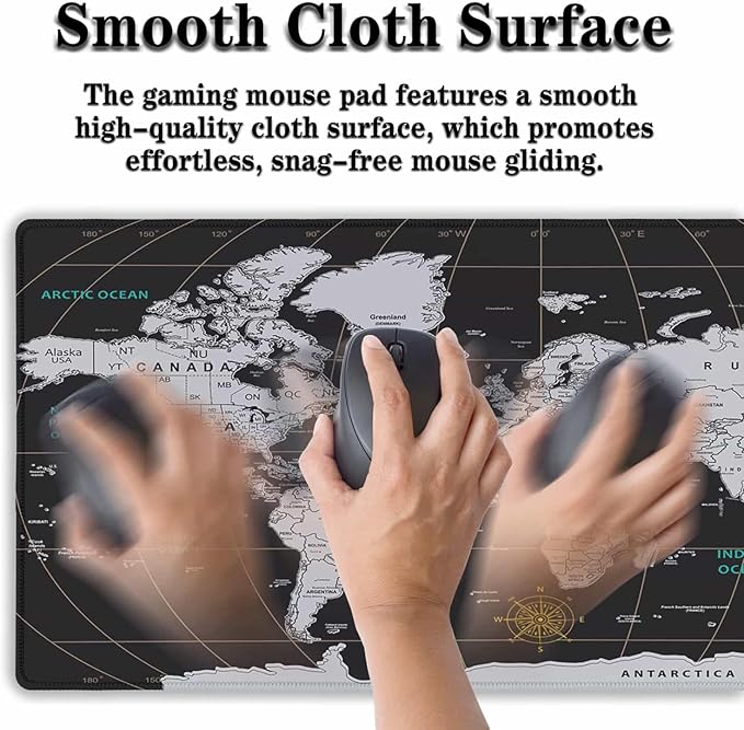 XXL Mouse Pad - Black and White, Non-Slip Rubber Base, 35.4 X 15.7 inch Gaming Mouse Mat for Work, Game, Office, Travel