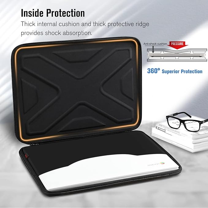 SITHON Hard Shell Case for 13-14 inch Chromebook, Computer Carrying Case for 14" Lenovo Flagship Chromebook/IdeaPad Slim 3, 14" ASUS Chromebook Flip CX1, Other Up to 14" Acer/HP/Dell Chromebook