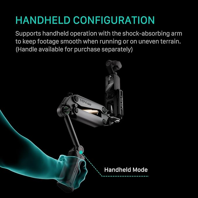 Tilta Hydra Alien Mini Electronic Suction Cup Kit - Titanium Gray | Compatible with DJI Pocket 3/4 Camera, and Other Action cams/Smartphones | Hydraulic Damping | Adjustable Arm