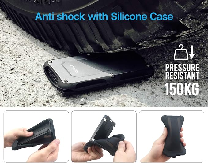 ineo 2.5" USB 3.0 Type-A Rugged Waterproof & Shockproof External Hard Drive Enclosure for 9.5mm & 7mm SATA HDD/SSD [T2580]