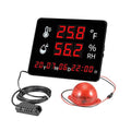 Large Display Thermometer Big Temperature Warning Light – Max Min to Monitor High and Low Temperature Humidity Sensor Alarm Alert, Thermometer Hygrometer Warning with Time & Date