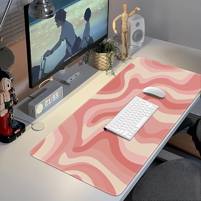 iCasso XXL Large Mouse Pad, Rubber Base Mousepad with Stitched Edges, Big Computer Mouse Mat for Office, Home, Fluid
