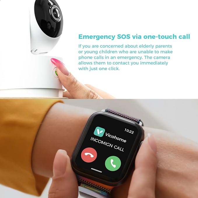 Vicohome 2K Indoor Security Camera, 5GHz Wi-Fi, Plug-in, 24/7 Recording, AI Tracking, Pet Baby Monitor, 360° View Pan/Tilt, 2-Way Audio, Night Vision, Easy to Setup, Audible Alarm,180 Days Care Plan