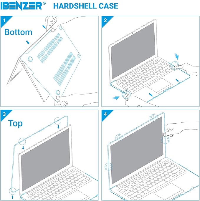 IBENZER Compatible with Old Version MacBook Air 13 Inch Case (2010-2017 Release). Models: A1466 / A1369, Plastic Hard Shell Case with Keyboard Cover for Mac Air 13, Bow, A13BOW+1