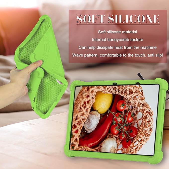 ATOOZ for TCL NXTPAPER 11 Plus Tablet Case 2025 (9649X) with PC Stand Soft Silicone Kids Case for TCL NXTPAPER 11 Plus 11.5 Inch (Green)