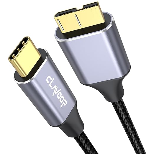 External Hard Drive Cable USB C 1.5FT, 10Gbps Micro B 3.0 to Type C Cord Wire Replacement for Seagate Toshiba WD My Passport LaCie Hard Disk, PC, Laptop, MacBook Pro/Air, Tablet