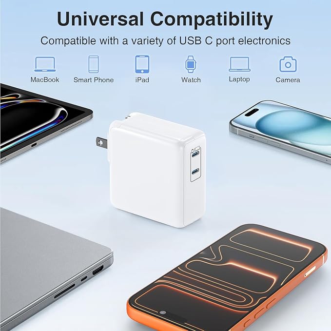 Mac Book Pro Charger and 10ft Type C to C Cable Cord Long,100W USB C Fast Charging Power Adapter for MacBook Pro/Air 16 15 14 13 inch/2025 2024 2023 2022 2021/M5 M4 M3 M2M1/Laptop,iPad,iPhone 17 16 15