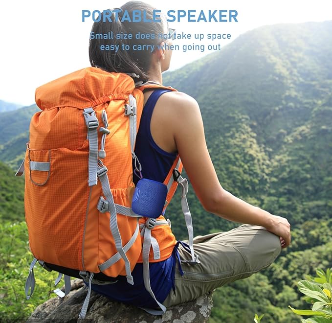 Portable Bluetooeh Speaker Wireless Mini IPX7 Waterproof Speaker 24H Playtime 360° Stereo Surround Sound Bass Small Speakers for Outdoor Travel(Blue)