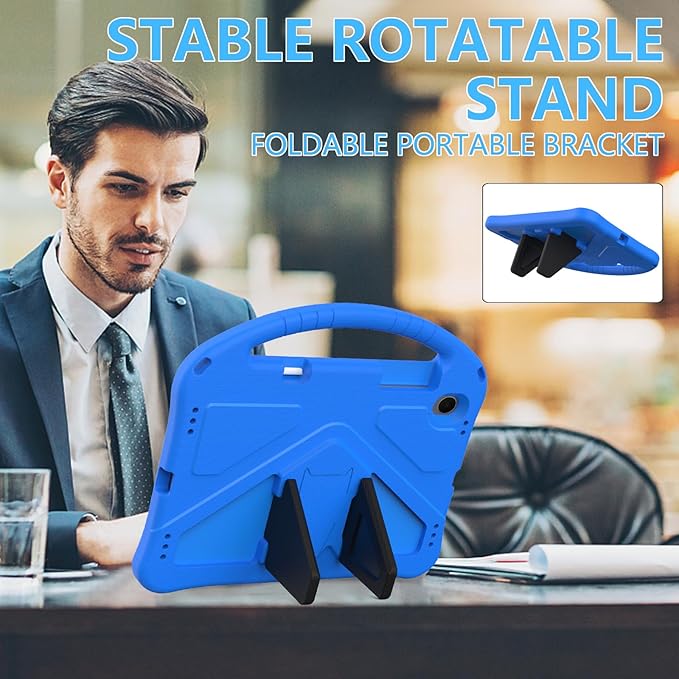 Kids Case for Samsung Galaxy Tab S11 2025 11" Tablet, Techcircle Light Weight Shock Proof EVA Foam Handle Rugged Stand Protective Case, Blue