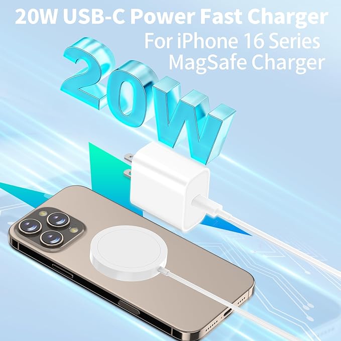 [Apple MFi Certified] iPhone 17 Charger Fast Charging, Stuffcool 4Pack PD 20W USB C Chargers Dynamic Power Adapter Type C Wall Charger + 6FT Type C Cable for iPhone 17/17 Pro/17 Pro Max/16 Pro/15/iPad