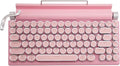 Adventurers Typewriter-Style Retro Mechanical Keyboard LED Backlight 83 Keys Bluetooth 5.0 Blue Axis,Compatible with iOS/Android/Windows/Vista/Linux/Mac Office/Gaming, 12.3x6.6x1.6in (Pink)