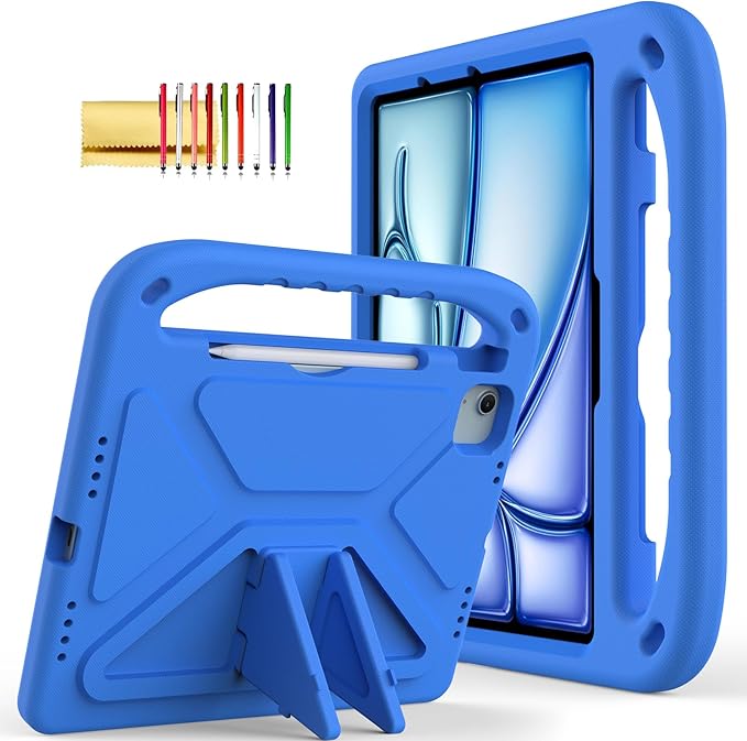 Dteck Case for iPad Air 5th/4th Generation(2022/2020), iPad Pro 11 Case 2022/2021/2020/2018, Shockproof Protective Handle Stand Pencil Holder Kids Case for iPad Air 5/4 10.9" & iPad Pro 11",Blue