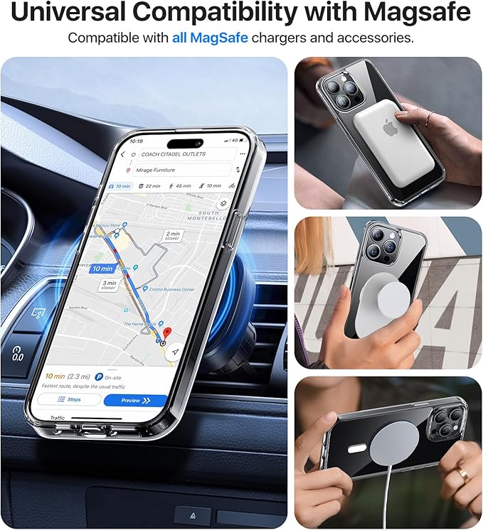 Magnetic for iPhone 11 Pro Max Case, [Compatible with MagSafe][Military-Grade Drop Protection][Anti-Yellowing] Shockproof Translucent Matte Cover for iPhone 11 Pro Max Phone Case,Clear