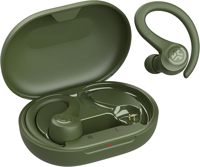 JLab Go Sport+ Wireless Workout Earbuds Featuring C3 Clear Calling, Secure Earhook Sport Design, 35+ Hour Bluetooth Playtime, 3 EQ Sound Settings, and IP55 Sweat Resistance (Green)