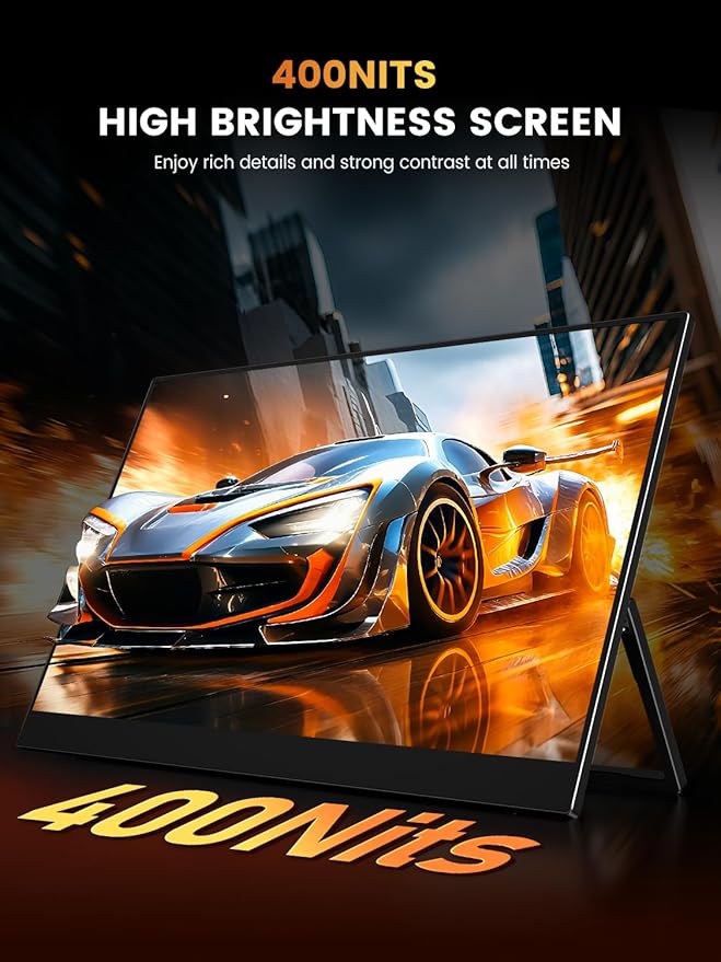 UPERFECT Portable Gaming Monitor 144Hz 2.5K, 16” 100% DCI-P3 QLED Portable Monitor, 400 Nits FreeSync Monitor, USB-C & MINI HDMI, VESA & Case, Travel Second Screen for Laptop, Computer, Game Consoles