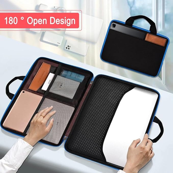 Hseok Laptop Case 13.3-14 Inch Sleeve,TSA Shockproof Computer Handbag,Compatible with MacBook Neo/Pro 14 M5/M4/M3/M2/M1,All Models 13.3" MacBook Air/Pro,XPS 13/14,Most 13-14 Notebooks,Blue Edge