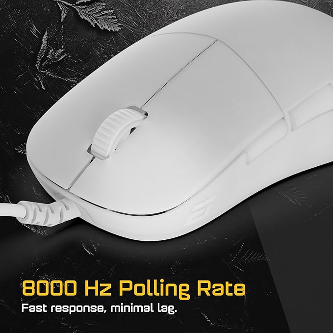 ENDGAME GEAR XM2 8k Gaming Mouse – 8000Hz Polling Rate, Kailh GX Switches, PixArt PAW3395 Sensor, Ultra-Light 52 g, White Frost Edition