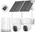 Security Cameras Wireless Outdoor 5G& 2.4G, No Subscription, 2 Cam-Kit,4MP Solar Powered Home Security Cameras System With 360°PTZ,128GB Local Storage,Color Night Vision WiFi Cameras for Home Security