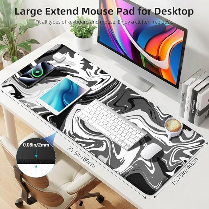 Large Mouse Pad for Desk - Gaming Mouse Pad with Stitched Edges, Anti-Slip Base, Desk Mat Desk Pad for Keyboard and Mouse