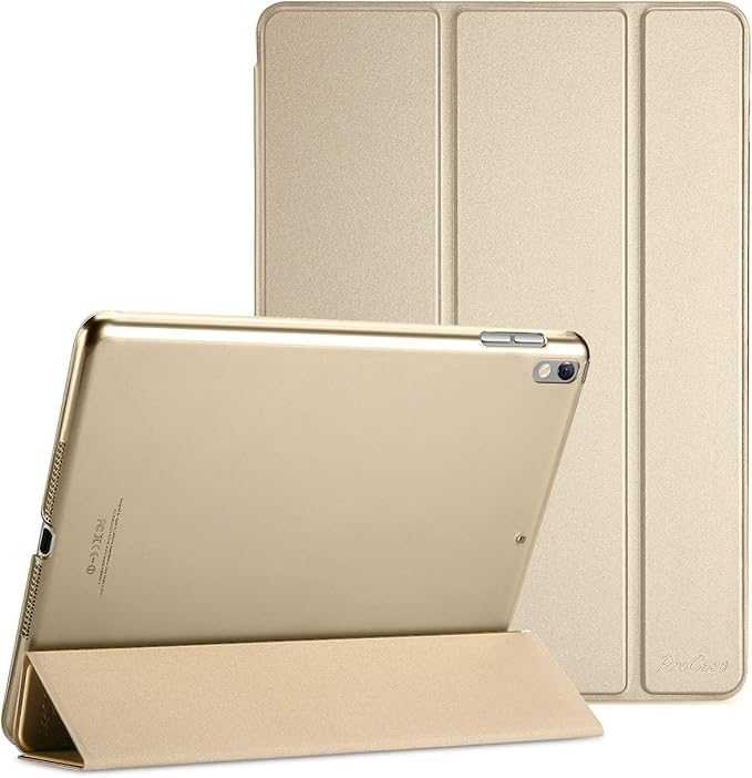 ProCase Smart Case for 10.5” iPad Air 3rd Generation 2019 / iPad Pro 2017, Slim Stand Cover with Translucent Frosted Back for iPad Air 3 -Gold