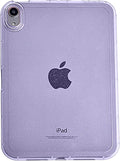 for Apple iPad Air 5th/Air 4th Generation 2022/2020 10.9 inch, Glitter Clear Soft Silicone Flexible TPU Back Shockproof Shell Bling Sparkly Paper Lightweight Thin Protective Cover, Purple