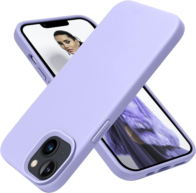 OTOFLY Designed for iPhone 13 Case, Silicone Shockproof Slim Thin Phone Case for iPhone 13 6.1 inch Light Purple